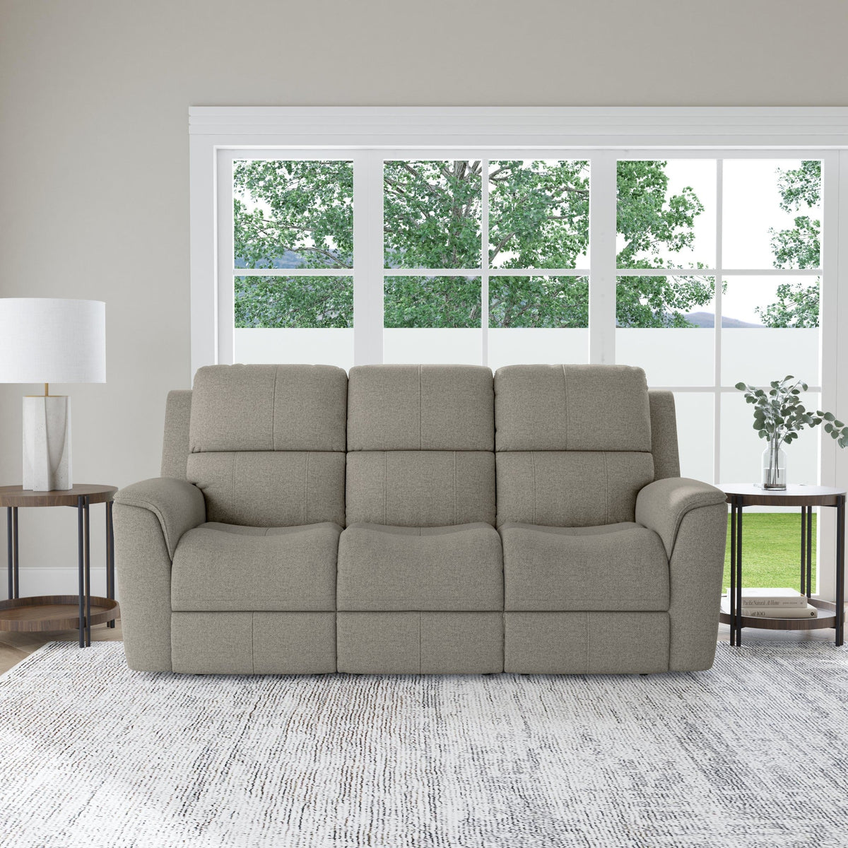 Flexsteel Henry Fog Zero Gravity Fabric Triple Power Reclining Sofa