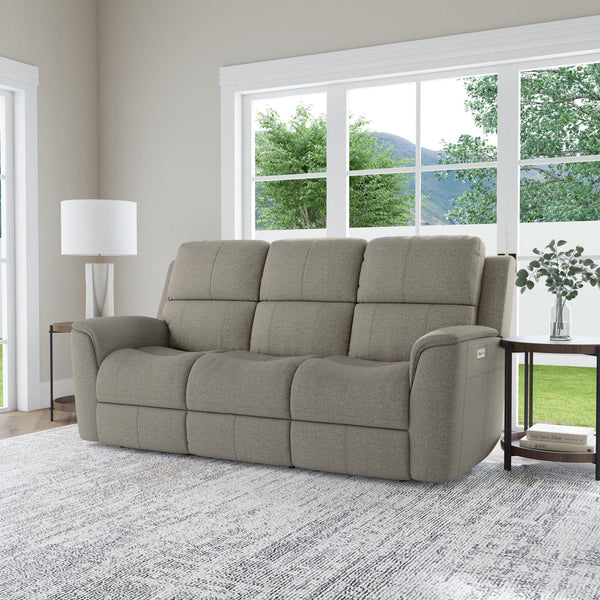 Flexsteel Henry Fog Zero Gravity Fabric Triple Power Reclining Sofa