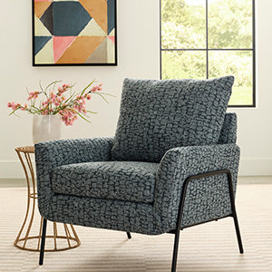 Best Home Morely Denim Modern Styled Chair