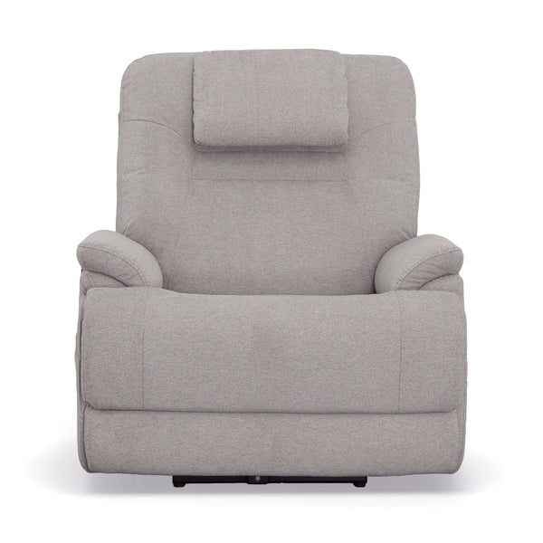 Flexsteel Zecliner Model 2+ Dove Fabric Power Lift Sleep Recliner with Power Headrest, Lumbar, Heat & Massage