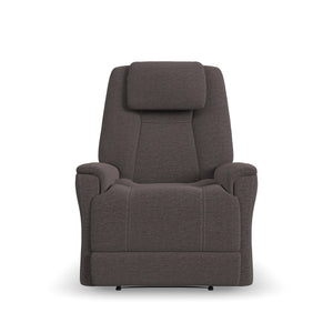 Flexsteel Zecliner Model 3+ Umber Fabric Power Rocking Recliner with Power Headrest, Power Lumbar, Heat & Air Massage