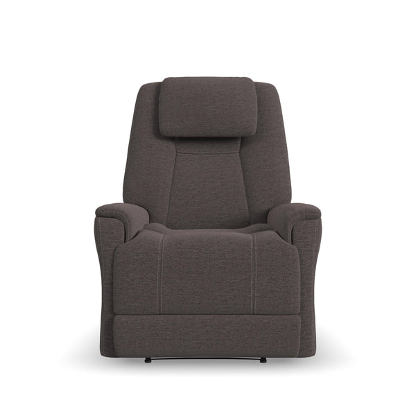 Flexsteel Zecliner Model 3+ Umber Fabric Power Rocking Recliner with Power Headrest, Power Lumbar, Heat & Air Massage