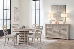 American Woodcrafters Heritage Coast 5-Piece Round Dining Set Sea Oat