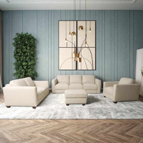 Hudsons Furniture Shilo Leather Sofa in Oslo Pebble