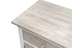 Seawinds Islamorada Clean White & Grey 1-Drawer 2-Door Electrified Coastal Nightstand