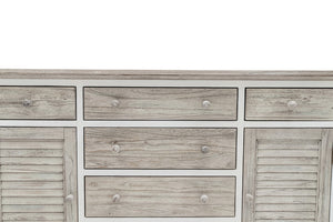 Seawinds Islamorada Clean White & Grey 6-Drawer 2-Door Dresser