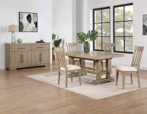Steve Silver Napa 5-Piece 72-108-Inch Dining Table & 4 Side Chairs Set In Weathered Sand