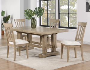 Steve Silver Napa 5-Piece 72-108-Inch Dining Table & 4 Side Chairs Set In Weathered Sand