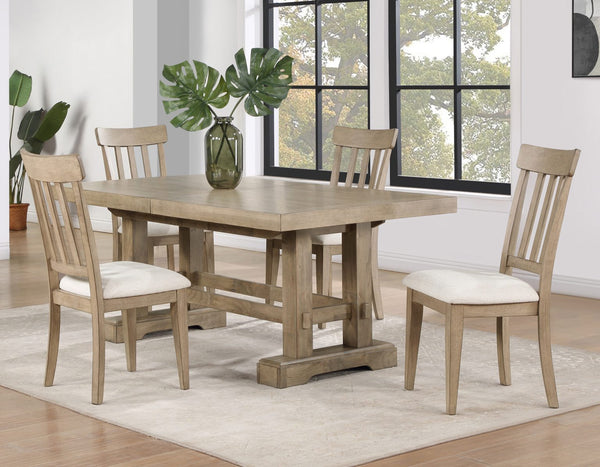 Steve Silver Napa 5-Piece 72-108-Inch Dining Table & 4 Side Chairs Set In Weathered Sand