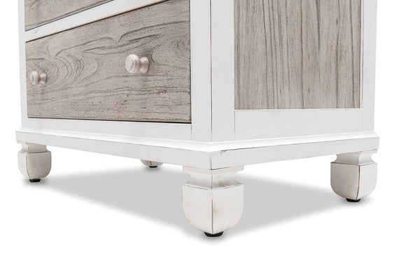 Seawinds Islamorada Clean White & Grey Distressed Grey 5-Drawer Chest