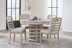 American Woodcrafters Heritage Coast 5-Piece Round Dining Set Sea Oat