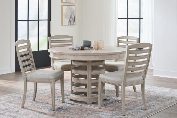 American Woodcrafters Heritage Coast 5-Piece Round Dining Set Sea Oat