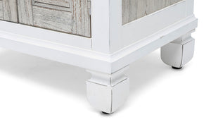Seawinds Islamorada Clean White & Grey 1-Drawer 2-Door Electrified Coastal Nightstand