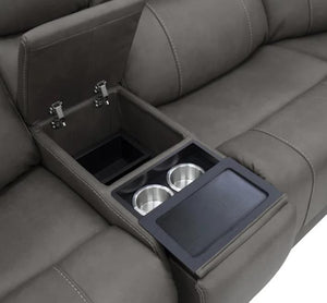 Flexsteel Latitudes Motion Carter Smoke Gray Power Fabric Sectional