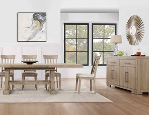 Steve Silver Napa 5-Piece 72-108-Inch Dining Table & 4 Side Chairs Set In Weathered Sand