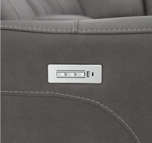 Flexsteel Latitudes Motion Carter Smoke Gray Power Fabric Sectional