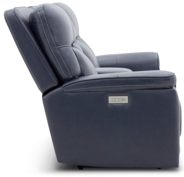 Moto Motion Harmony Console Loveseat with Home Theater & Multi Media & Air Massage & 3-Zone Heating & Zero Gravity In Sorrento Ocean Leather
