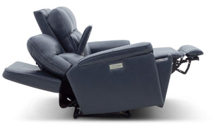 Moto Motion Harmony Console Loveseat with Home Theater & Multi Media & Air Massage & 3-Zone Heating & Zero Gravity In Sorrento Ocean Leather