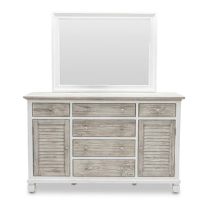 Seawinds Islamorada Clean White & Grey 6-Drawer 2-Door Dresser