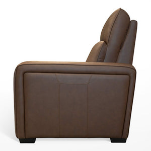 Flexsteel Sense Italian Leather Power Recliner with Power Headrest, Lumbar & Pulse in Espresso