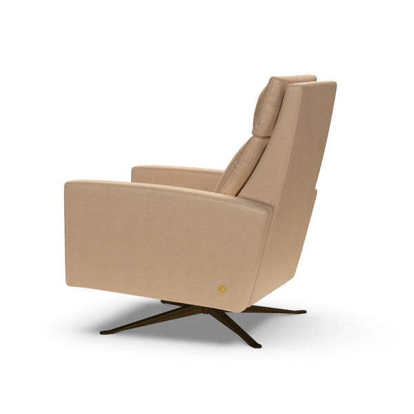 American Leather Simon Re-Invented Swivel Recliner Chair in Bison Champagne