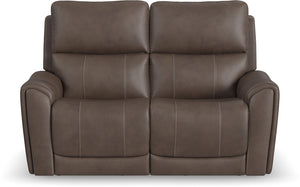 Flexsteel Carter Cappuccino Power Reclining Loveseat with Power Headrests & Lumbar