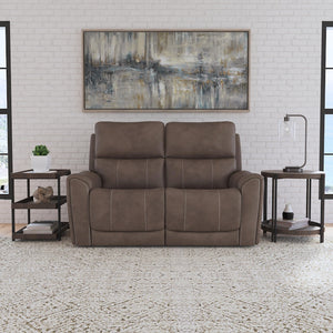 Flexsteel Carter Cappuccino Power Reclining Loveseat with Power Headrests & Lumbar