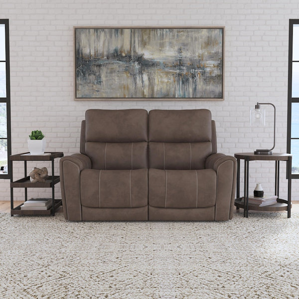 Flexsteel Carter Cappuccino Power Reclining Loveseat with Power Headrests & Lumbar