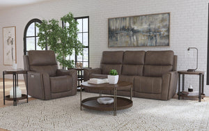 Flexsteel Carter Cappuccino Power Recliner with Power Headrest & Lumbar
