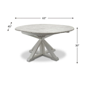 Seawinds Islamorada Distressed Taupe Round Dining Table with Butterfly Leaf