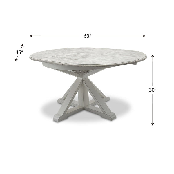 Seawinds Islamorada Distressed Taupe Round Dining Table with Butterfly Leaf