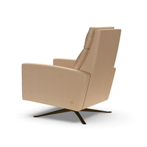 American Leather Simon Re-Invented Swivel Recliner Chair in Bison Champagne