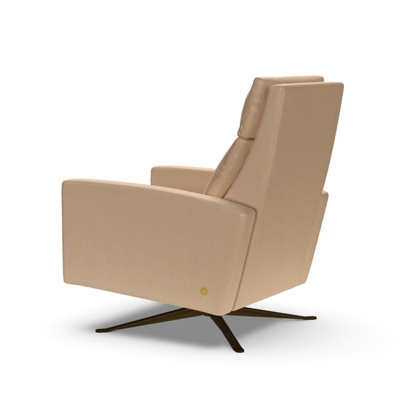 American Leather Simon Re-Invented Swivel Recliner Chair in Bison Champagne