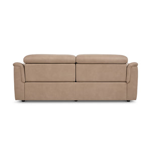 Flexsteel Harper Biscuit Leather Power Reclining Sofa with Power Headrests & Lumbar