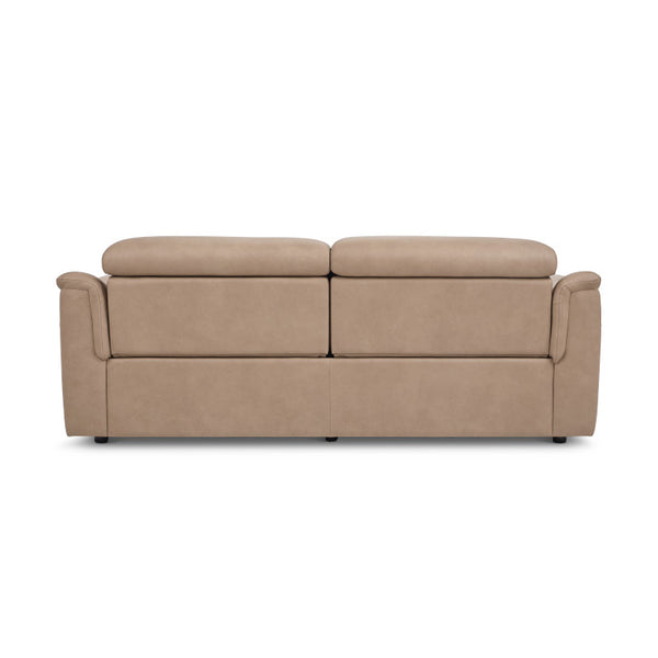 Flexsteel Harper Biscuit Leather Power Reclining Sofa with Power Headrests & Lumbar
