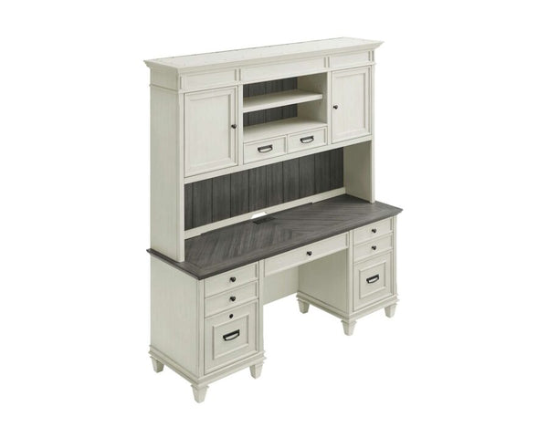 Martin Harford Antique White Credenza & Hutch Set