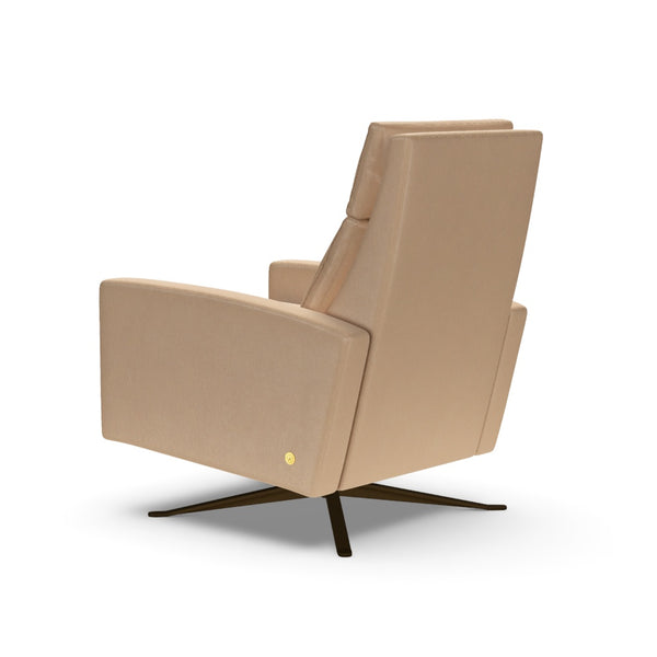 American Leather Simon Re-Invented Swivel Recliner Chair in Bison Champagne