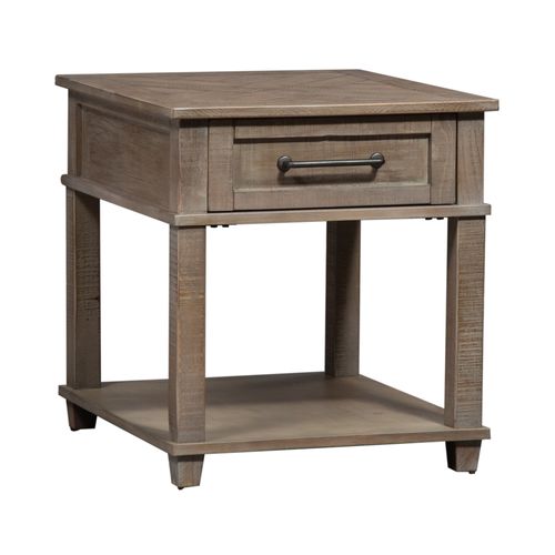 Liberty Furniture Parkland Falls Weathered Taupe Rectangular End Table