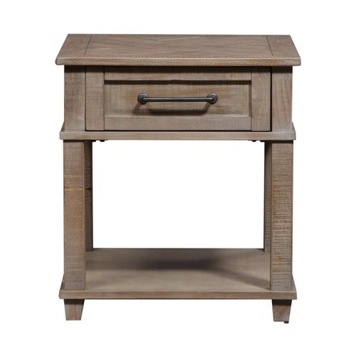 Liberty Furniture Parkland Falls Weathered Taupe Rectangular End Table