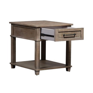 Liberty Furniture Parkland Falls Weathered Taupe Rectangular End Table
