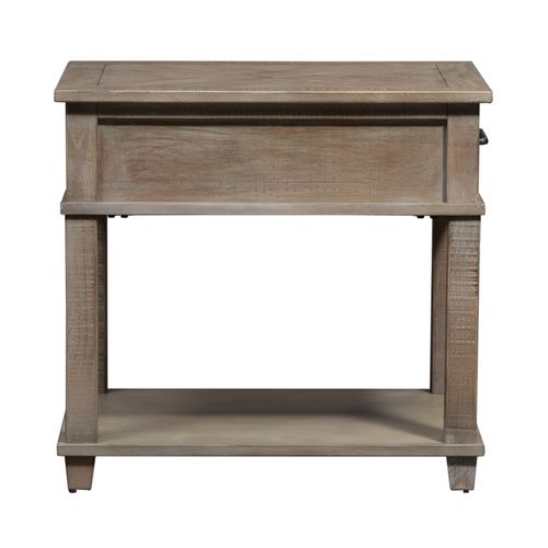 Liberty Furniture Parkland Falls Weathered Taupe Rectangular End Table