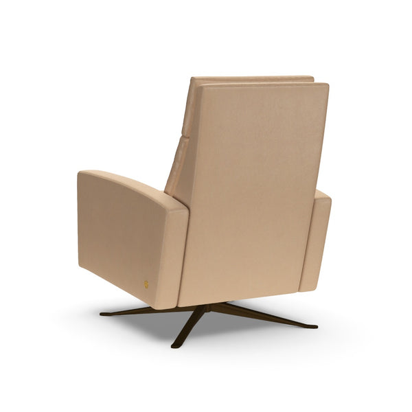 American Leather Simon Re-Invented Swivel Recliner Chair in Bison Champagne