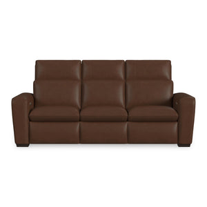 Flexsteel Sense Italian Leather Power Reclining Sofa with Power Headrest, Lumbar & Pulse in Espresso