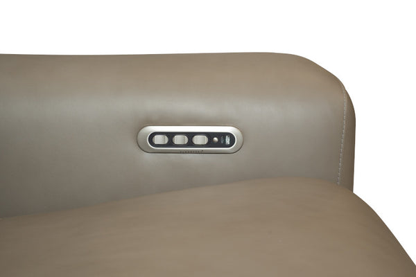 Flexsteel Sense Italian Leather Power Reclining Sofa with Power Headrest, Lumbar & Pulse in Greige