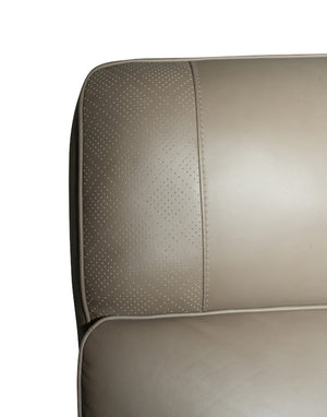 Flexsteel Sense Italian Leather Power Reclining Sofa with Power Headrest, Lumbar & Pulse in Greige