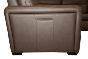 Flexsteel Sense Italian Leather 6-Piece Power Reclining Sectional with Console, Power Headrests, Lumbar & Pulse Immersive Audio in Espresso