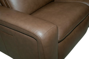 Flexsteel Sense Italian Leather 6-Piece Power Reclining Sectional with Console, Power Headrests, Lumbar & Pulse Immersive Audio in Espresso