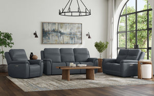 Flexsteel Sawyer Marine Leather Power Reclining Loveseat