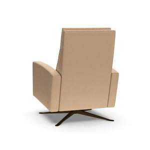 American Leather Simon Re-Invented Swivel Recliner Chair in Bison Champagne