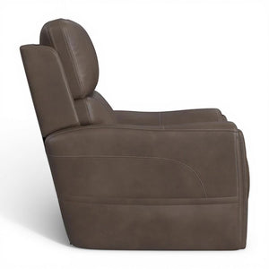 Carter Cappuccino Fabric Power Lift Recliner with Power Headrest, Lumbar, Heat & Massage